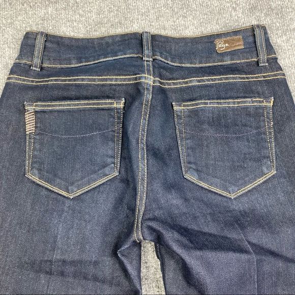 PAIGE Blue Boot Cut Jeans with Medium-Dark Wash - Picture 7 of 9